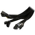 Black Net Sleeved IDE Molex to 5 x 4-Pins PWM CPU Case Cooling Fan Splitter Hub Power Adapter Cable, Molex to PWM 1X5. 