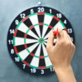 Dart Board Size 12" , 17" Dart Board For Adults Kids Double Sided Dartboard Game with 4 Darts Set (Small) and with 6 Darts Set (Large). 