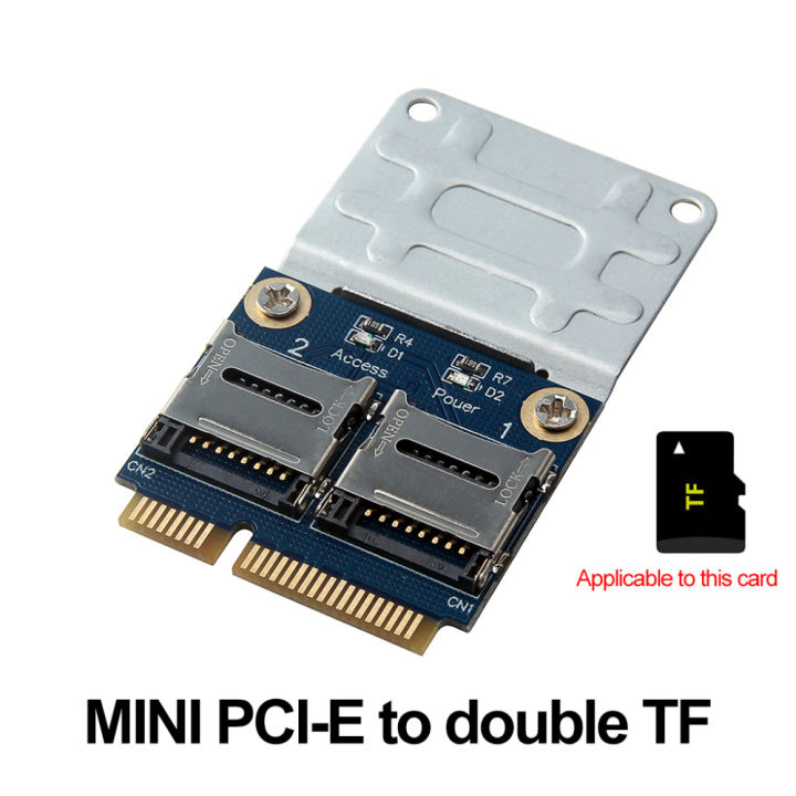 Ecocc 2 SSD HDD for Laptop Dual Micro- SD SDHC SDXC TF to Mini PCIe Memory Card Reader MPCIe