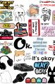 Funny I'm Okay Sarcastic Sticker Pack of 25 Aesthetic Mood Decals for Laptops, Journals & Mobile Covers Relatable Student & Office Humor sticker 2inchx3inch each sticker size Sarcastic laptop stickers Relatable mood decals Aesthetic black & white sticker. 