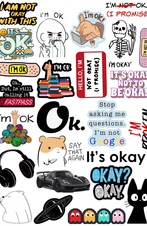 Funny%20I'm%20Okay%20Sarcastic%20Sticker%20Pack%20of%2025%20Aesthetic%20Mood%20Decals%20for%20Laptops,%20Journals%20&%20Mobile%20Covers%20Relatable%20Student%20&%20Office%20Humor%20sticker%202inchx3inch%20each%20sticker%20size%20Sarcastic%20laptop%20stickers%20Relatable%20mood%20decals%20Aesthetic%20black%20&%20white%20sticker%20-%20Image%202