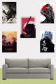 Set of 5-Ghost of Tsushima Games Enthusiasts Posters Vinyl Paper Quotes Vintage Posters Home Room Art Painting Wall Poster. 