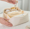 Multifunctional Portable Large Capacity Travel Cosmetic Bag with Handle Makeup Organizer Bag Storage Makeup Bag Waterproof PU Leather Travel Toiletry Bag for Women. 