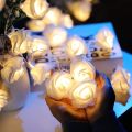 LED Rose Flower Fairy String Lights Powered by Batteries (10 LED ROSE). 