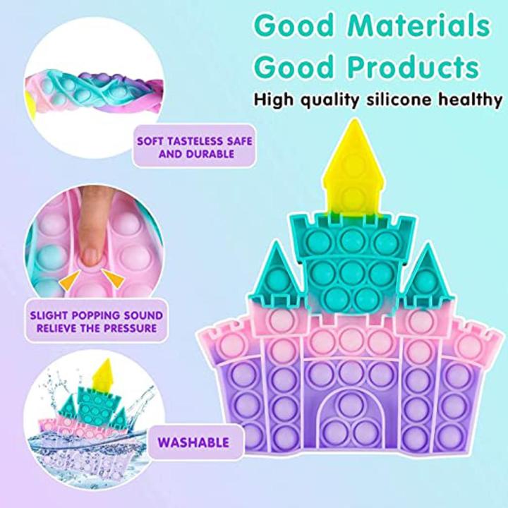 Cute Princess Castle Pop-it Large Size Stress Relieving Toy For Kids