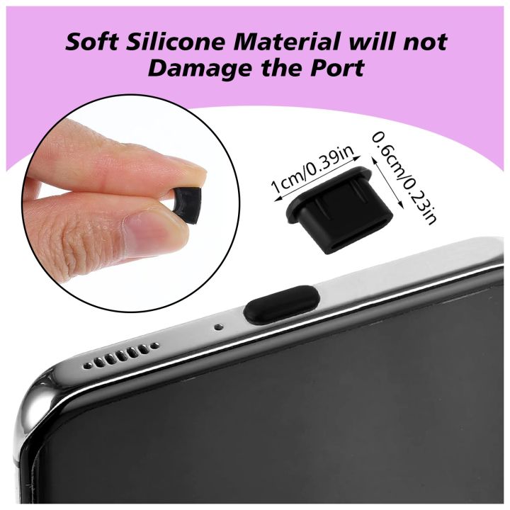1/5/10/20Pcs%20Silicone%20Dust%20Protector%20Type%20C%20Anti%20Dust%20Plugs%20Charging%20Port%20Cover%20For%20iPhone%2015%20Pro%20Samsung%20Xiaomi%20-%20Waterproof%20Dustproof%20-%20Image%204