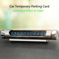 Temporary parking phone number plate can be rotated to hide luminous TPCZ02 A-162 COD. 
