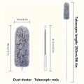 Extendable Microfiber Duster with Extra-Long 100 inches Flexible Pole - Reusable & Washable Dust Removal Brush for Ceiling Fans, High Ceiling, Blinds, Furniture & Cars Furniture,  Dust Removal Tool Bendable Head Design Stainless Steel Pole. 