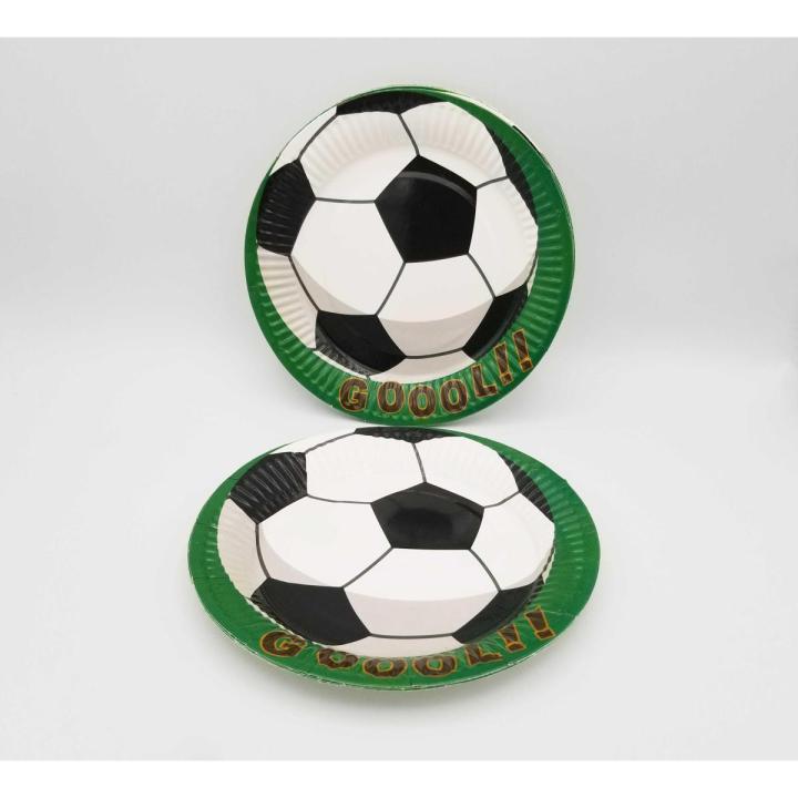 FOOTBALL THEME PAPER PLATES - PACK OF 10 PAPER PLATES - FOOTBALL PLATES