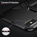 For Samsung Galaxy A40 Phone Case, Silicone TPU and Hard PC Cover Magnet Stand Rotation Ring Multi Protection Casing. 
