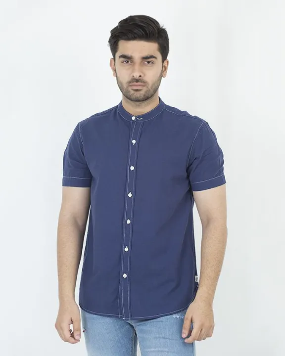 Denizen%20Mandarin%20Collar%20Short%20Sleeve%20Shirt%20High%20Shirts%20Men%2077878-0004%20-%20Image%203