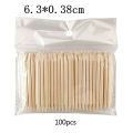 100pcs Wooden Cuticle Pusher Remover Nail Art Design Orange Wood Sticks Tools MJ. 