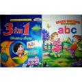 3 in 1 Writing + small alphabet abc  Copy Read Write and color book for kids pack of 2. 