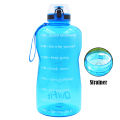 QuiFit 3.8L 128OZ Motivational Gallon Water Bottle with Locking Flip-Flop Lid and Time Marker BPA Free Large Tumbler Leak-Proof Durable Bottles for Fitness Outdoor Enthusiasts. 