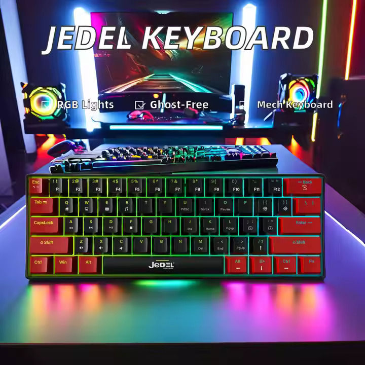 Jadel Keyboard Gaming Keyboard jedel Rainbow rgb Wired Gaming Keyboard- 61 Keys ...