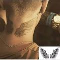 Waterproof Temporary Tattoo Bieber's Wing Angel Flash Tattoo - Neck Tattoo. 