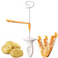 Protable Potato BBQ Skewers For Camping Chips Maker potato slicer Potato Spiral Cutter Barbecue Tools Kitchen Accessories. 
