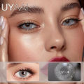 ZEBF--UYAAI Color Contact Lenses Gray Blue Brown Natural Two-piece Color Lens Eyes for Yearly Use. 
