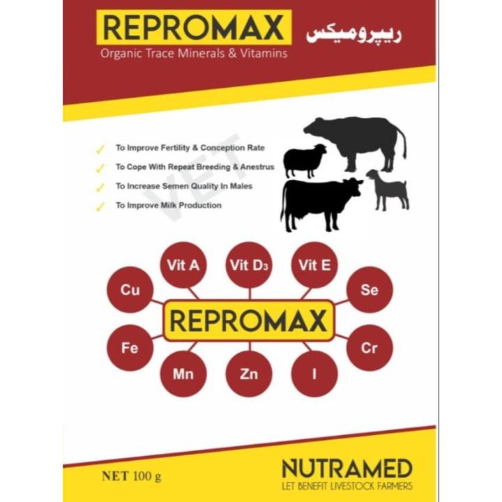 Repromax 100 g (Organic trace minerals & Vitamins Mineral Mixture for Cow, Buffalo, Sheep, Goat)