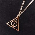 New Triangle 3 Color Movie Har-Ry Triangle Artifact Pendant Necklace Movie Trendy Jewelry Long Chain Dropshipping. 