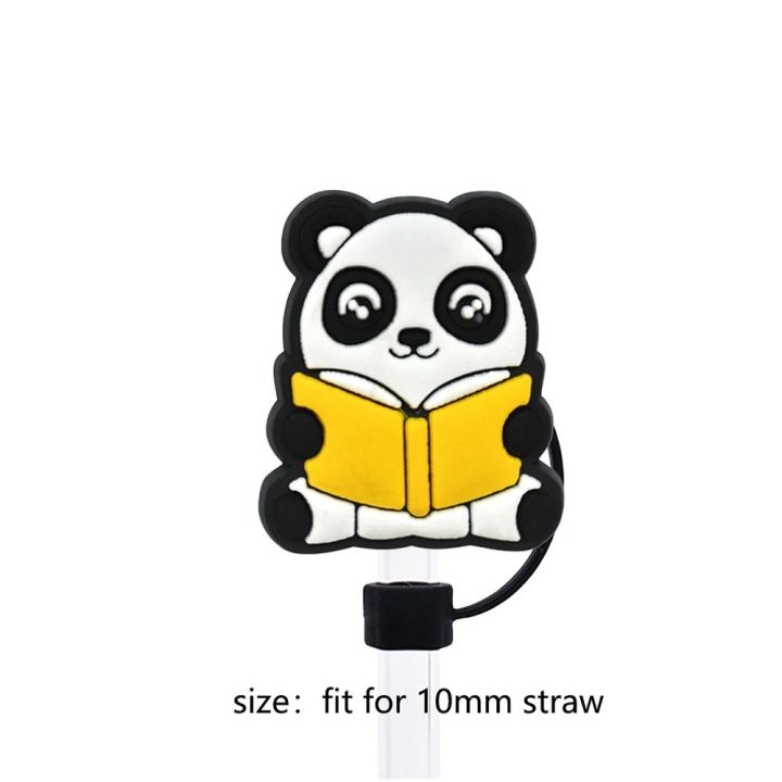 Compact Cute Panda Straw Tips Covers Dust-Proof Good Sealing Straw Cover Cap Party Supplies Straw Tips Lids for Stanley 10mm Straw
