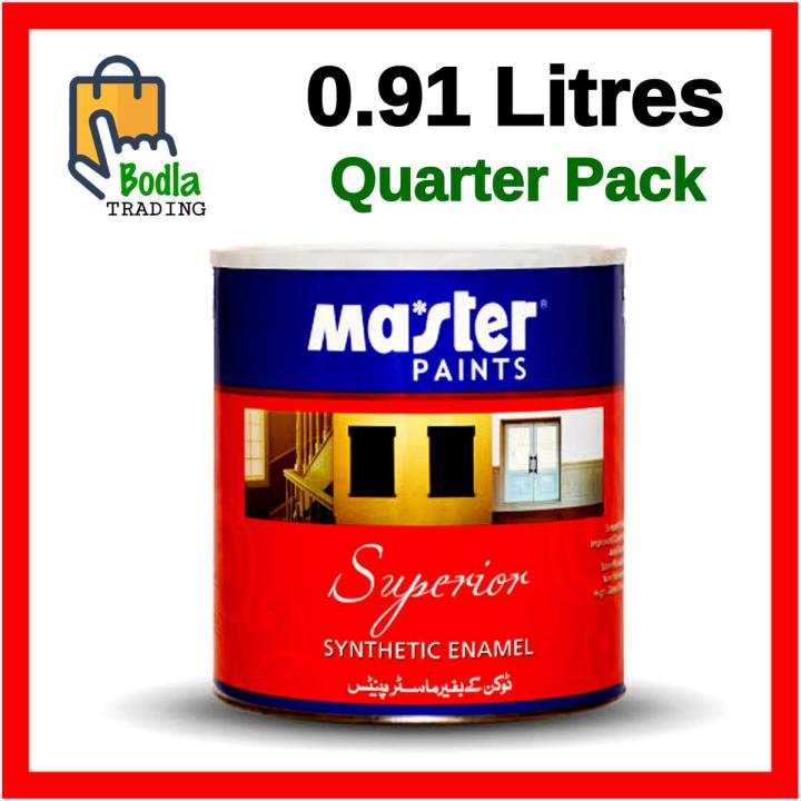 Super Gloss Synthetic Enamel Paint For Wood & Metal All Colors Available 0.91Litres  Quarter Pack