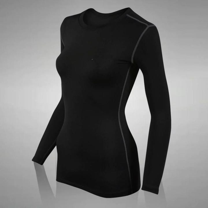 Girls Compression Base Layer Top Long Sleeve Thermal Gym Sports Shirt, Compression Shirt for woman