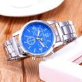 Pack of 2 Classic Luxury Watch for Men / Boys With Silver Hand/Wrist Bracelet Chain. 