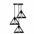3 in 1 Triangle Shape Hanging Lamp, Ceiling Lights, Indoor Lights - Modern Pendant for Home & Office | LED/Filament Bulb Compatible (Bulb Not Included). 