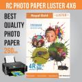 Premium Rc Photo Paper Luster Royal Gold Size 4x6, 100 Sheets. 