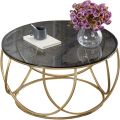 Contemporary Small End Tables for Living Room ,Round Side Tea Coffee Table ,Couch Cocktail Table, Tempered Glass Top and Metal Frame ,Polished Surface. 