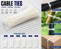 White Nylon Cable Ties Pack | Heavy Duty Zip Ties | 4", 6", 8", 10", 12", 14" | Self Locking Wire Cable Organizer. 