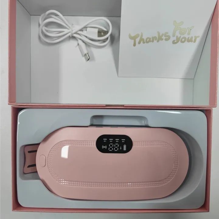 Electric Period Cramp Massager Vibrator Heating Belt for Menstrual Relief Pain Waist Stomach Warming Women
