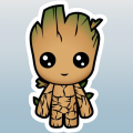 Marvel - Groot Vinyl Sticker (2 x 1 - inches) - Car Sticker - Laptop Sticker. 