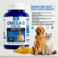 Giggly Tails - OMEGA III FISH OIL -120 CAPS -Best For Coat Shine and Hair Growth - For Dog & Kittens , puppy's and kitten. 