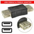 USB 2.0 A Socket Female To Female Adapter Joiner Coupler Black. 