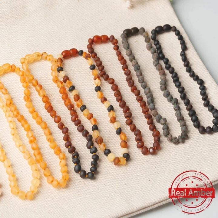 14-50cm Natural Baltic Amber Teething Necklace for Baby Raw Amber Handmade Original Irregular Amber Beads Certified Jewelry