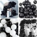 55 Pcs 9 inch Black Latex Balloons Without shinny for birthday Party Decoration Balloons wedding school and college function. 