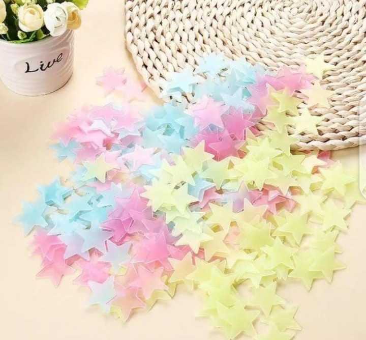 Glow%20in%20the%20Dark%20Stars%20Wall%20Stickers%20Pack%20of%20100%20Colorful%203D%20Fluorescent%20Decor%20-%20Image%204