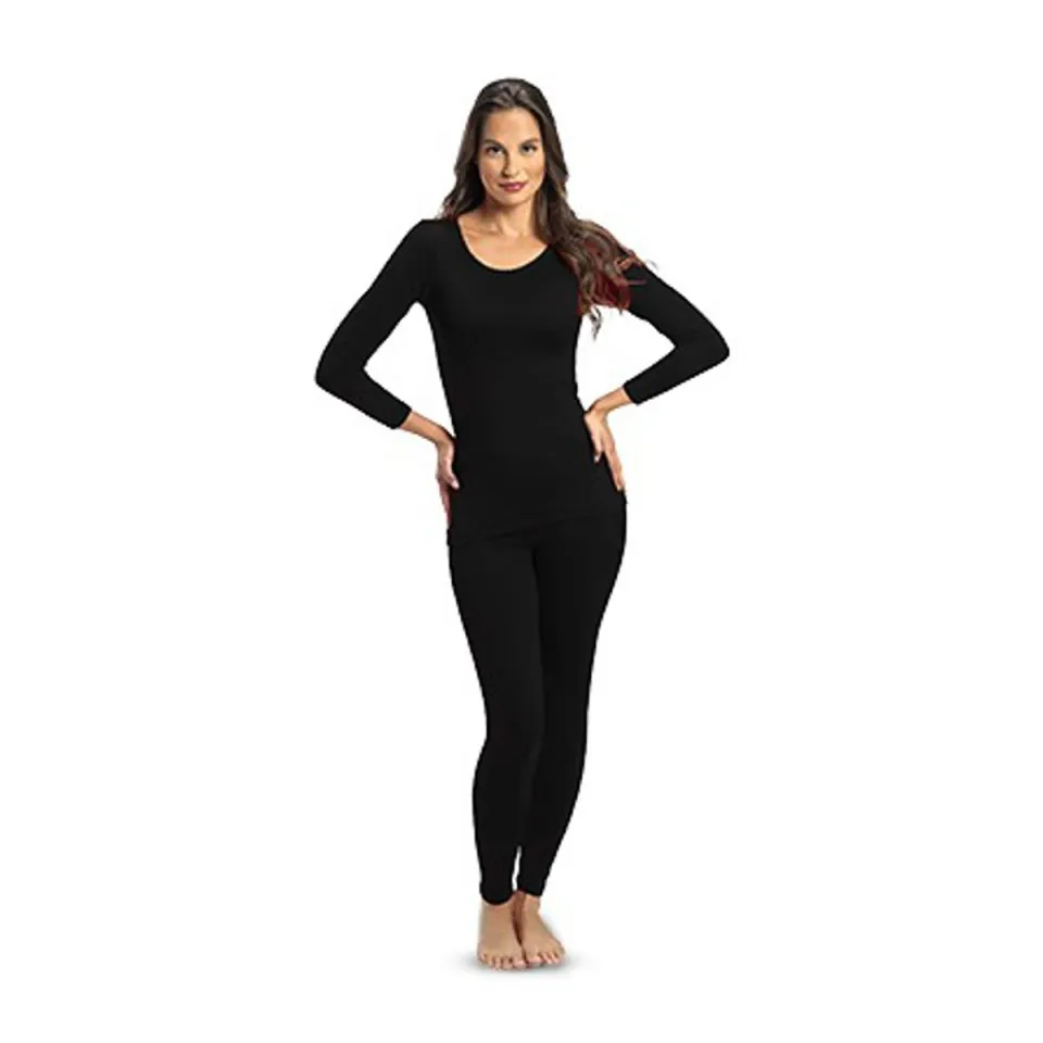 The Ansarees Winter Complete Thermal Suit for Women Inner Wear Women Premium Thermal Body Warmer Casual Size Slim Fit Black Daraz.pk