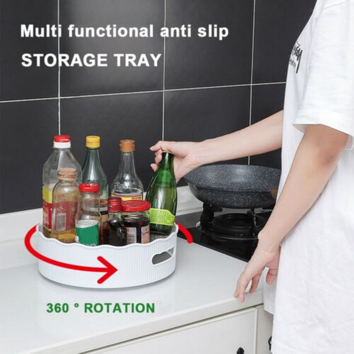 Multifunctional Non-Slip Rotating Storage Turntable Plastic Desktop