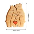 Wooden Family Puzzle Bears Personalised Bear Family Wooden Art Puzzle in Heart Shape Animal Puzzle for Kids 3 Years Old and Up. 