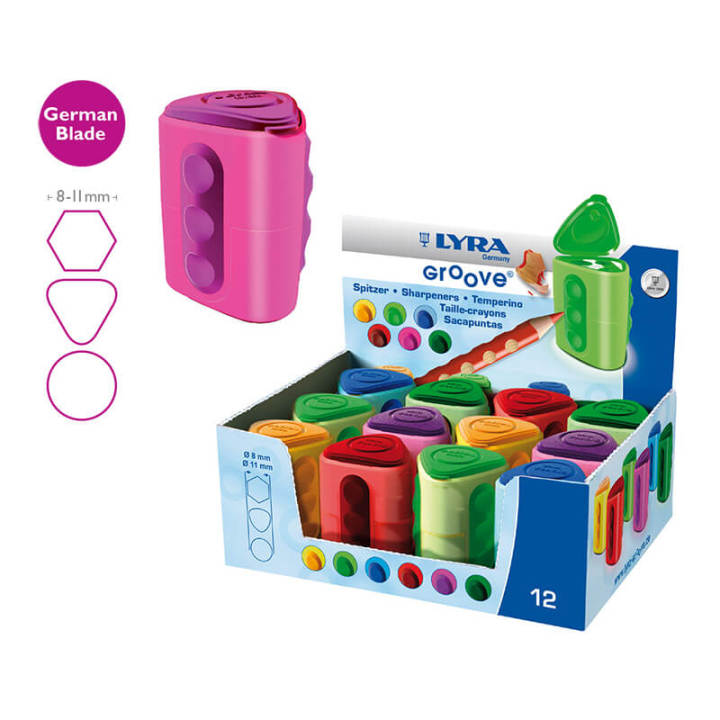 Lyra%20Groove%20Twin%20Hole%20Pencil%20Sharpener%20Single%20Piece%20-%20Image%203