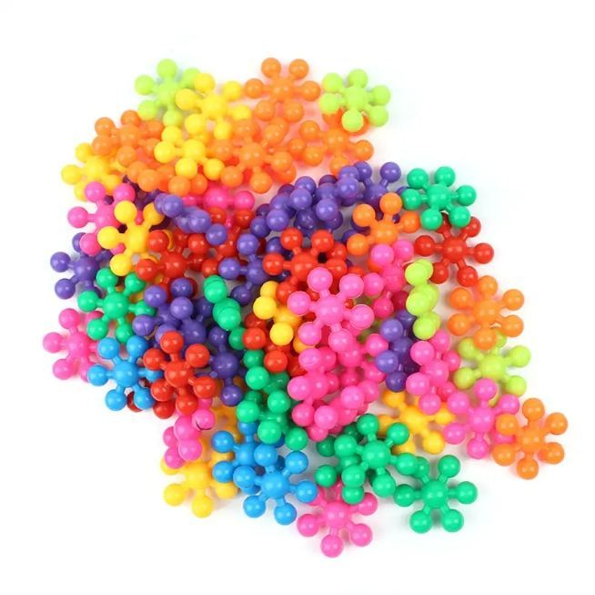 Snowflake Building Blocks Toy Plastic Flower Shapes Connecting Interlocking Discs Educational Toy Colorful 32 Pieces