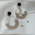 Shiny Silver Round Hoop Earrings. 