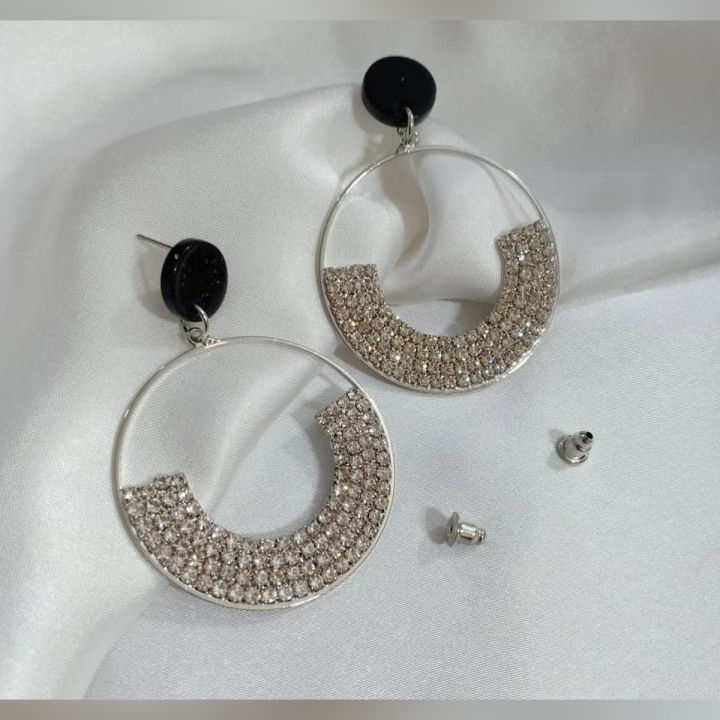 Shiny Silver Round Hoop Earrings