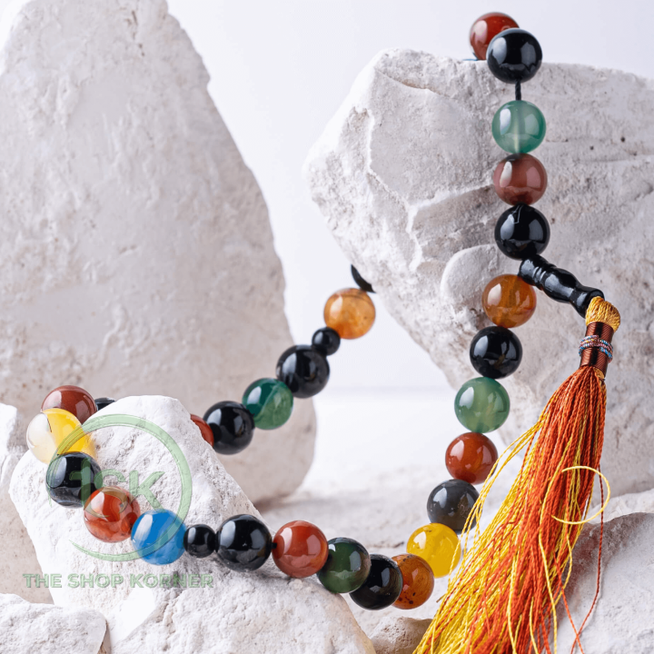 Multi Aqeeq 33 16mm Beads Tasbeeh / Zikr Tasbih / Muslim Prayer Beads