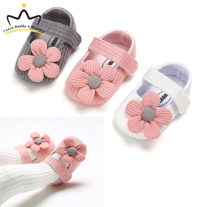 I Love Daddy Mummy Cute Flower Baby Girl Shoes Soft Sole Cotton Newborn Toddler Girl Shoes Non Slip Infant Girls First Walkers Shoes Schoenen Daraz.pk