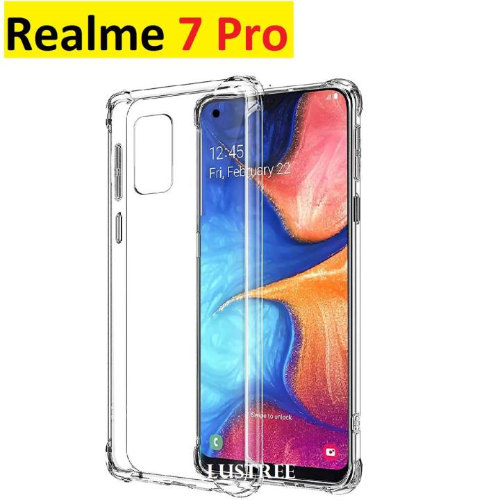 Realme_7 Pro Silicone TPU back cover , Bumper Case AirBag Shock-Proof Clear Back Pouch For 7 pro