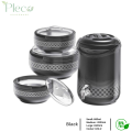 Hotpot | Insulated Hotpot Food Warmer - 4 pcs hotpot gift set - 4 Pcs GIFT PACK Brighton 3 Hot Pot Set +1 piece Water Cooler 9 Litre in Gift Packing - storage hot pot - stainless steel inner bowl - food warmer hot pot with glass lid - BPA Free Hot pot. 